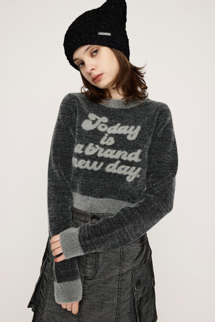 SLY「JQ LOGO MINKY CROP KNIT トップス」|ニット・セーター|