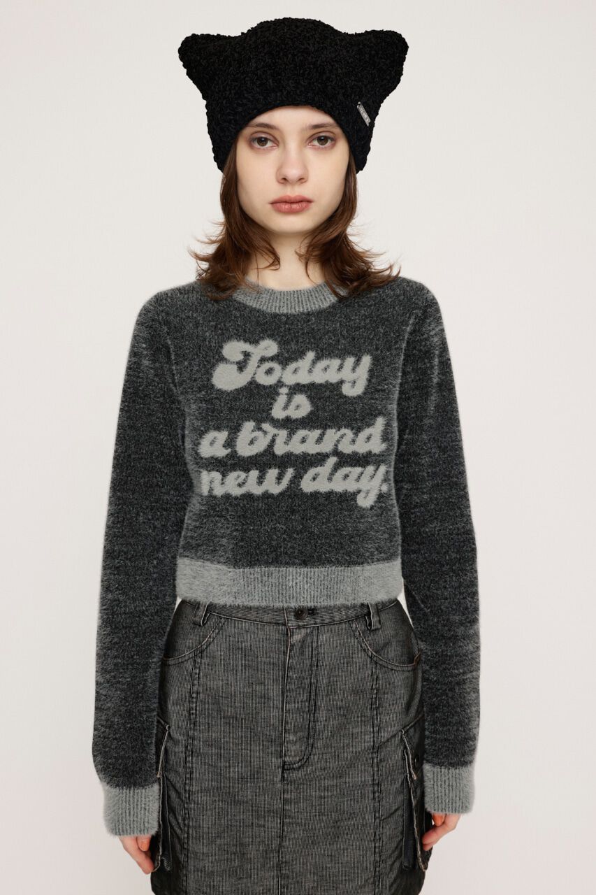 SLY「JQ LOGO MINKY CROP KNIT トップス」|ニット・セーター|