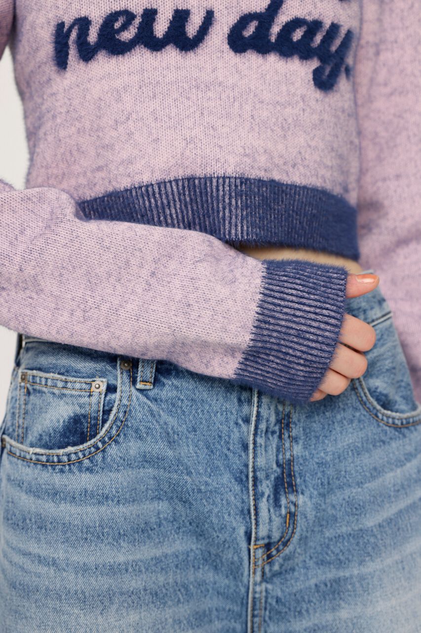 SLY「JQ LOGO MINKY CROP KNIT トップス」|ニット・セーター|