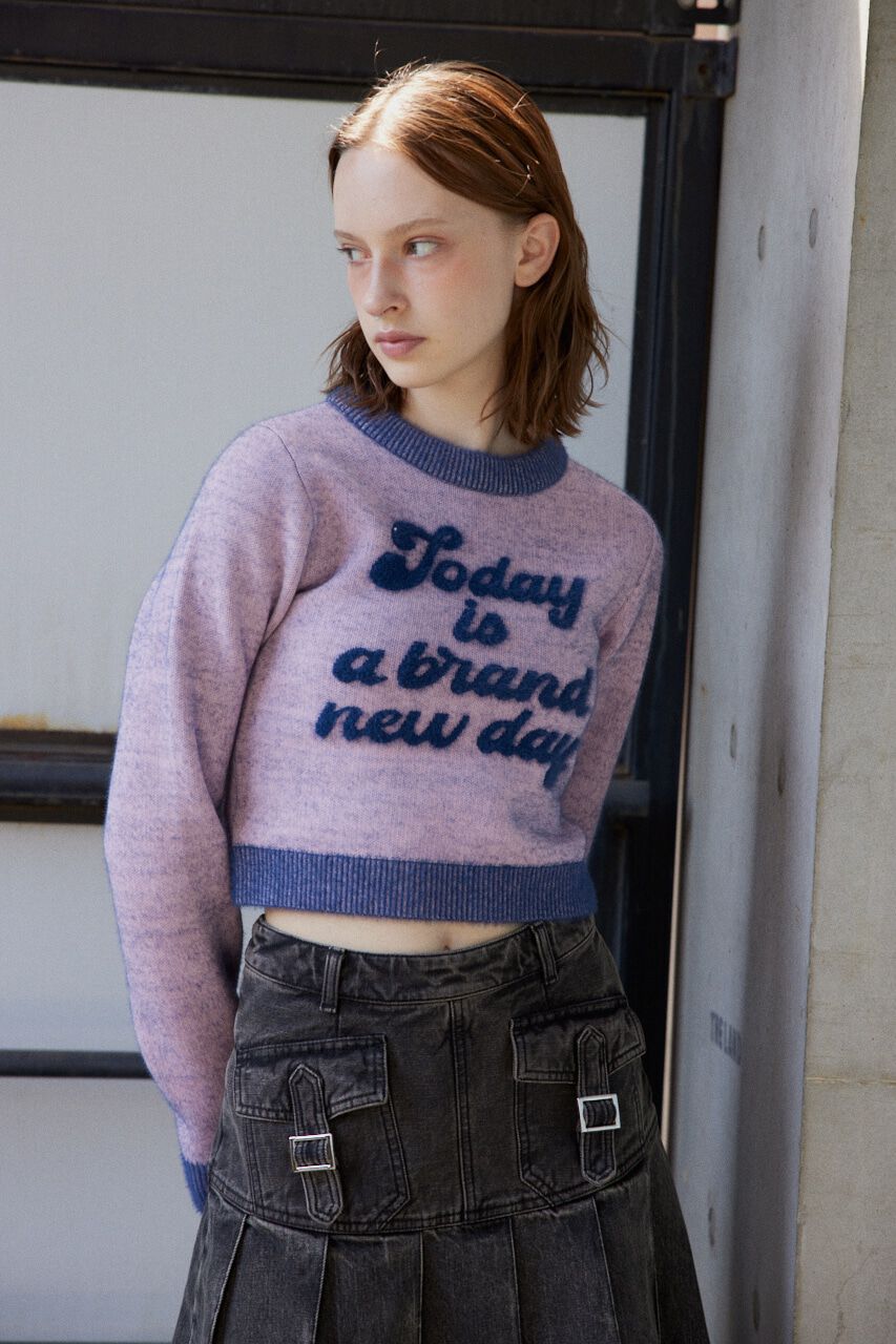 SLY「JQ LOGO MINKY CROP KNIT トップス」|ニット・セーター|