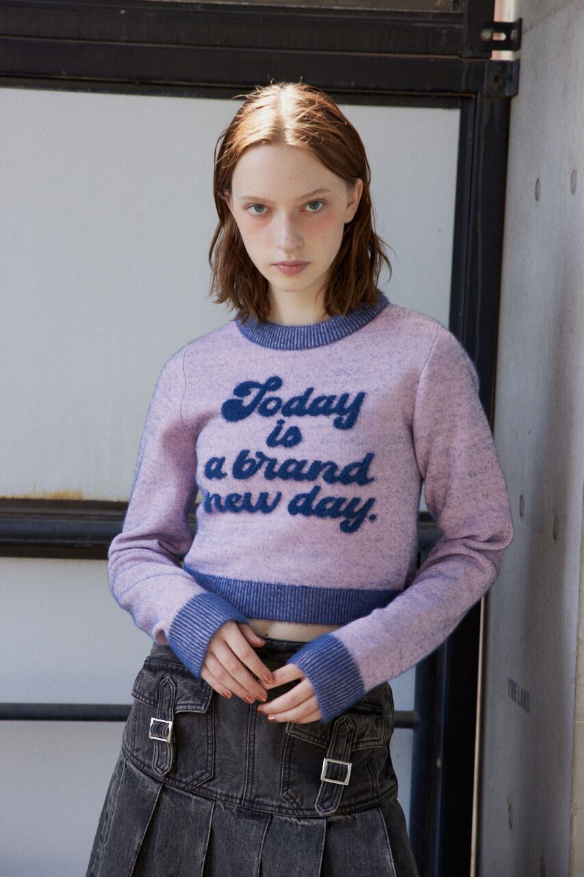 SLY「JQ LOGO MINKY CROP KNIT トップス」|ニット・セーター|