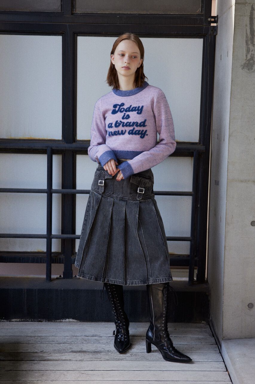 SLY「JQ LOGO MINKY CROP KNIT トップス」|ニット・セーター|