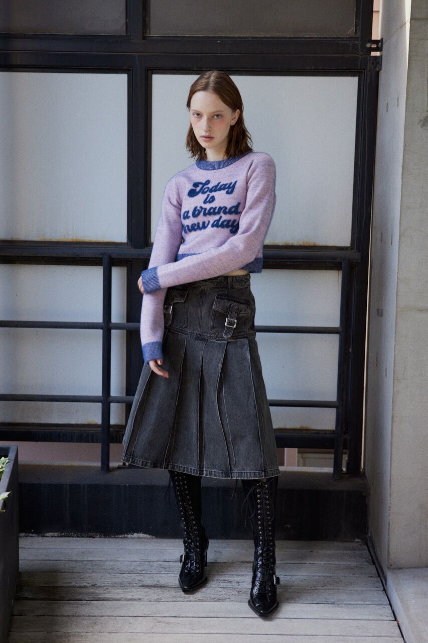 SLY「JQ LOGO MINKY CROP KNIT トップス」|ニット・セーター|