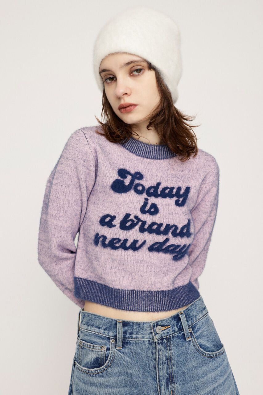 SLY「JQ LOGO MINKY CROP KNIT トップス」|ニット・セーター|