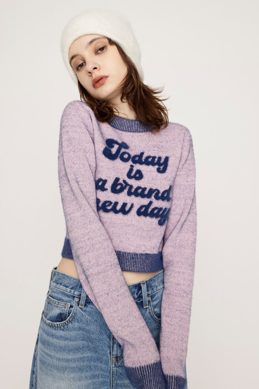 SLY「JQ LOGO MINKY CROP KNIT トップス」|ニット・セーター|