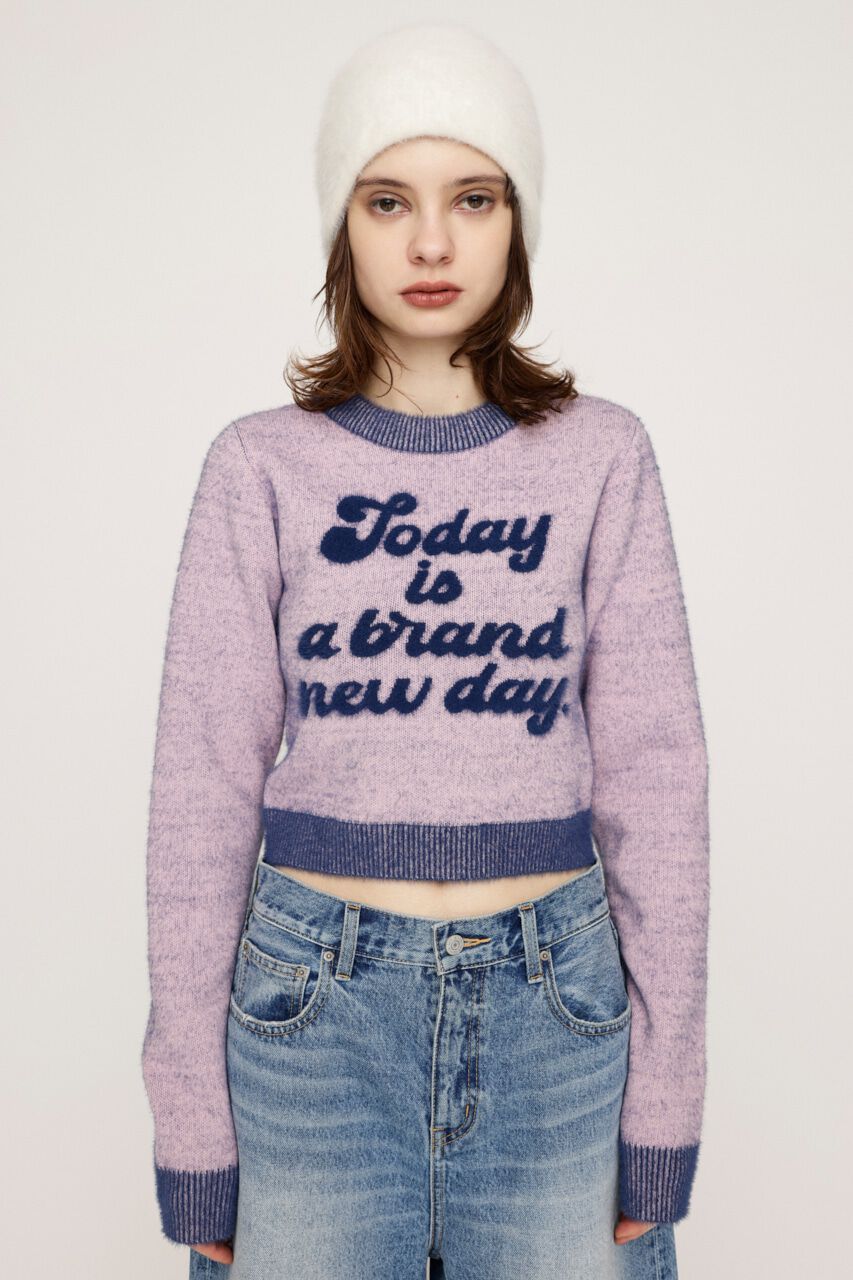 SLY「JQ LOGO MINKY CROP KNIT トップス」|ニット・セーター|