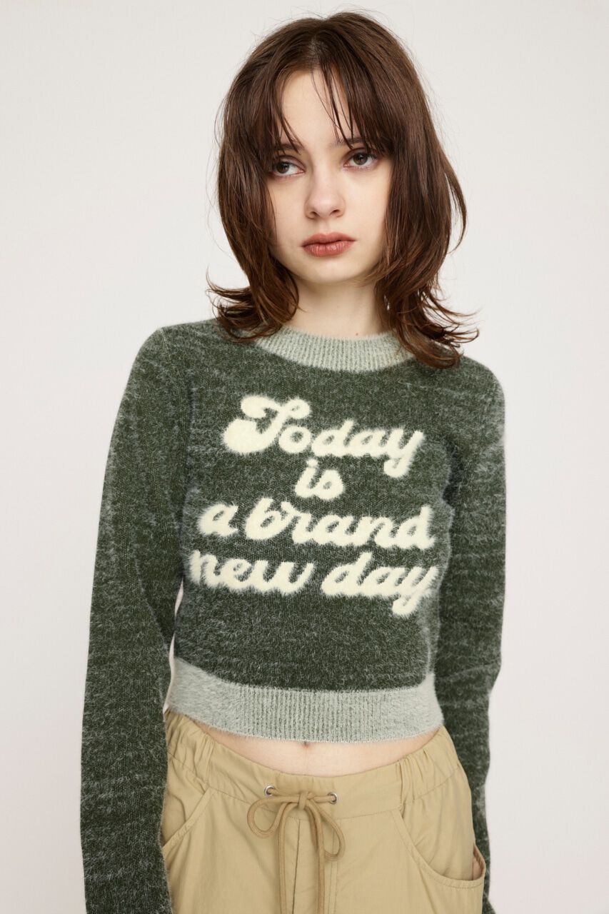 SLY「JQ LOGO MINKY CROP KNIT トップス」|ニット・セーター|