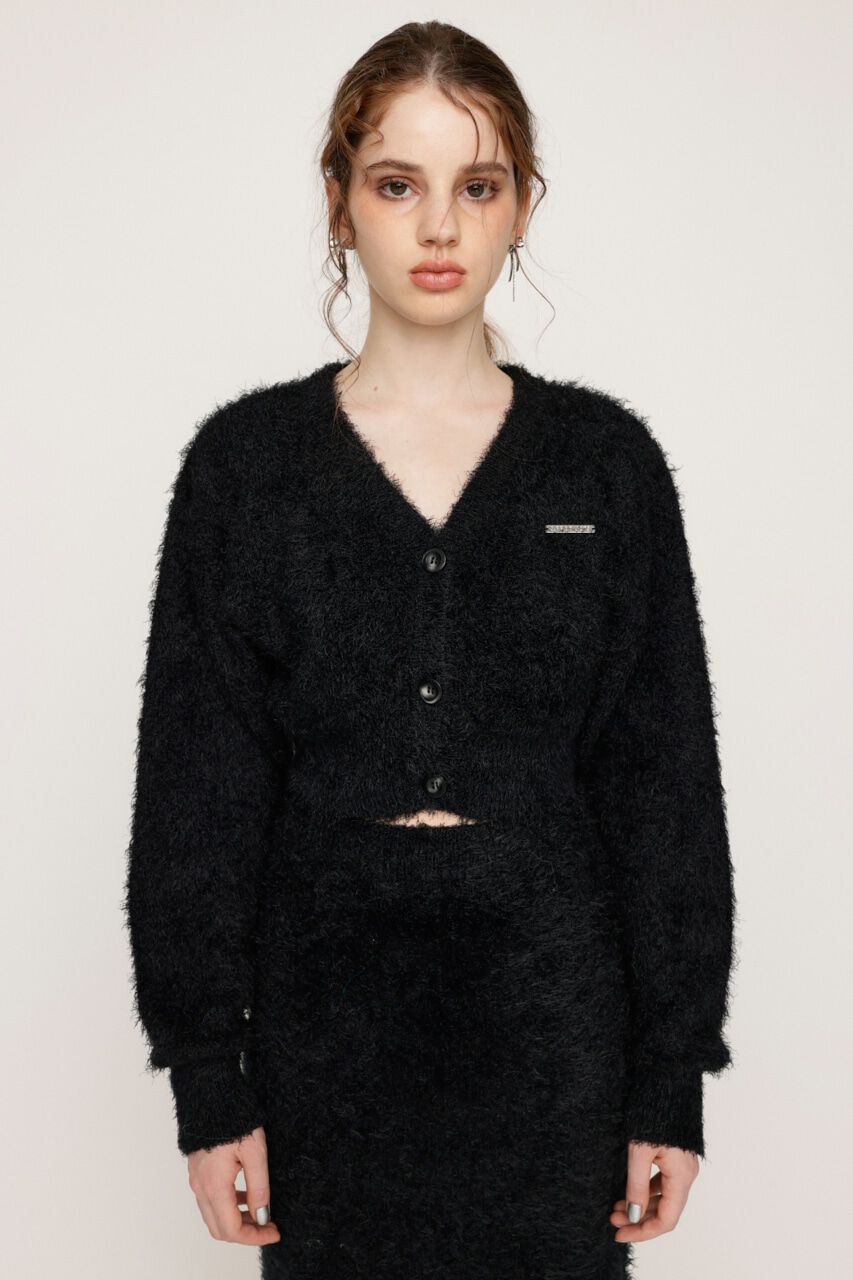 SLY「SHAGGY V／N CROP カーディガン」|カーディガン|