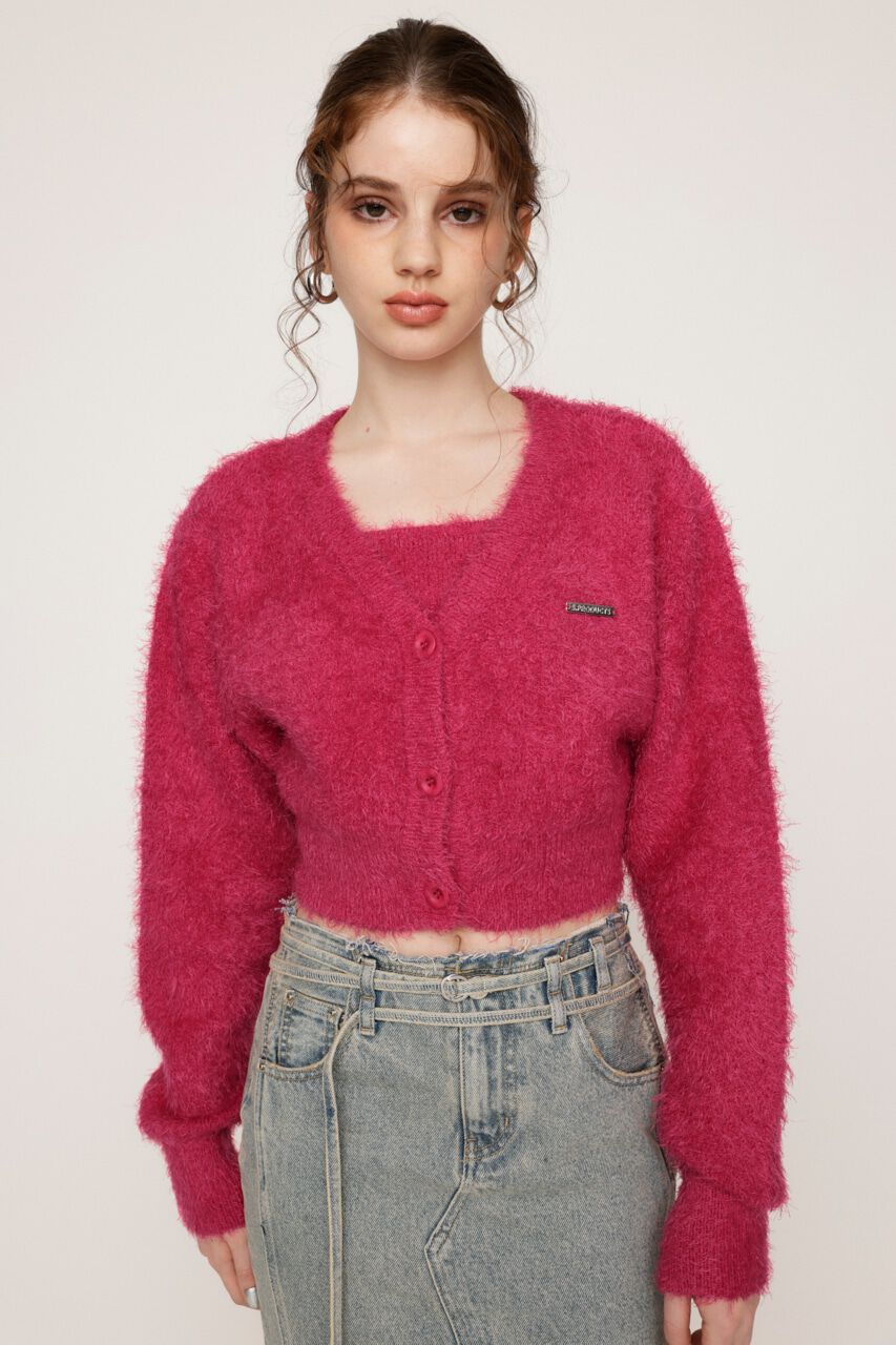 SLY「SHAGGY V／N CROP カーディガン」|カーディガン|PNK