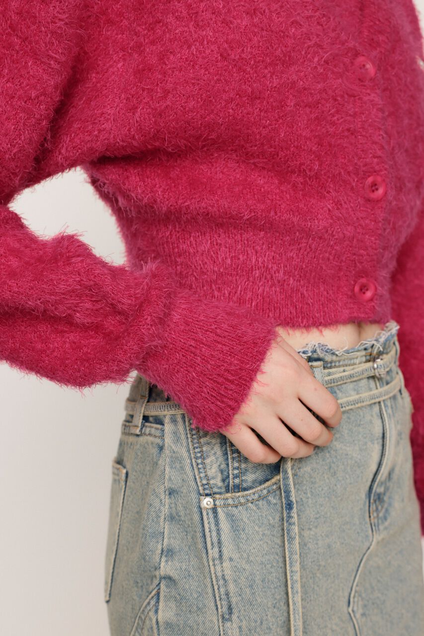 SLY「SHAGGY V／N CROP カーディガン」|カーディガン|