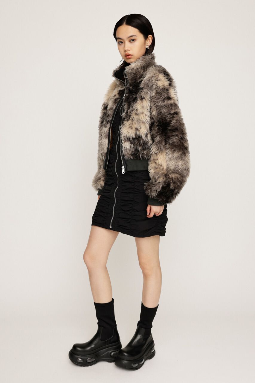 SLY「CURLY BOA CROP ブルゾン」|ブルゾン・スタジャン|