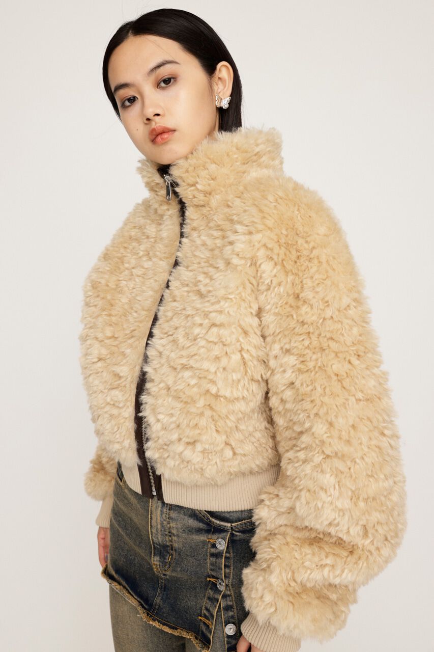 SLY「CURLY BOA CROP ブルゾン」|ブルゾン・スタジャン|