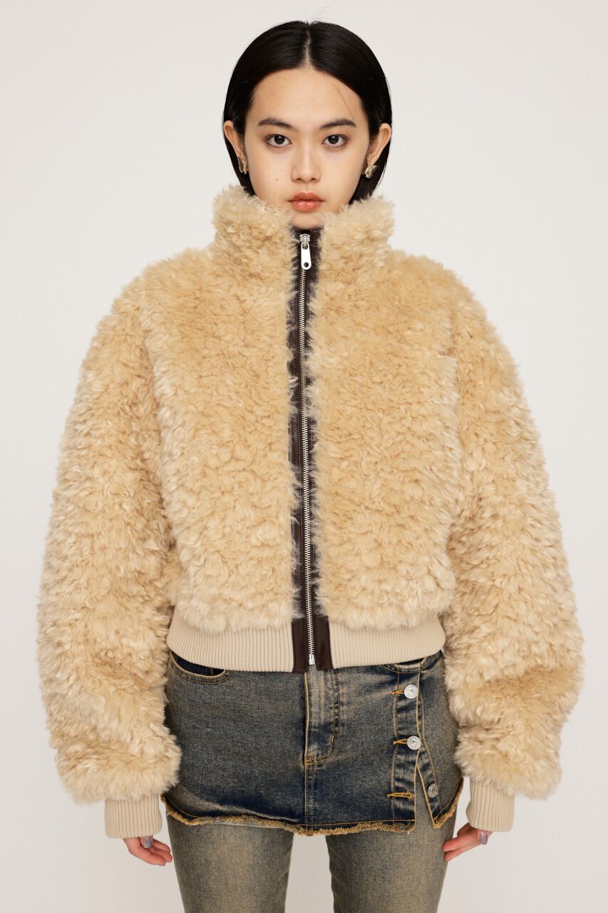 SLY「CURLY BOA CROP ブルゾン」|ブルゾン・スタジャン|