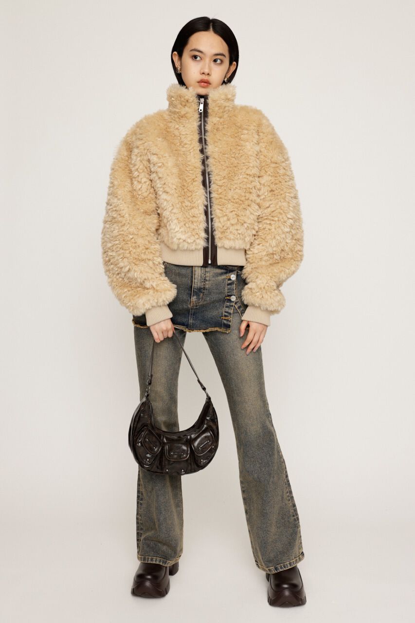 SLY「CURLY BOA CROP ブルゾン」|ブルゾン・スタジャン|