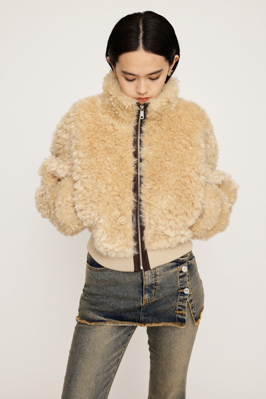 SLY「CURLY BOA CROP ブルゾン」|ブルゾン・スタジャン|