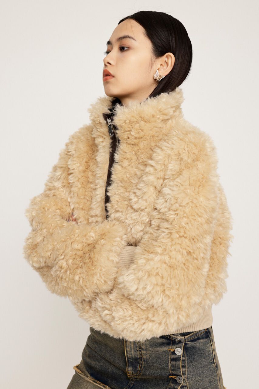 SLY「CURLY BOA CROP ブルゾン」|ブルゾン・スタジャン|