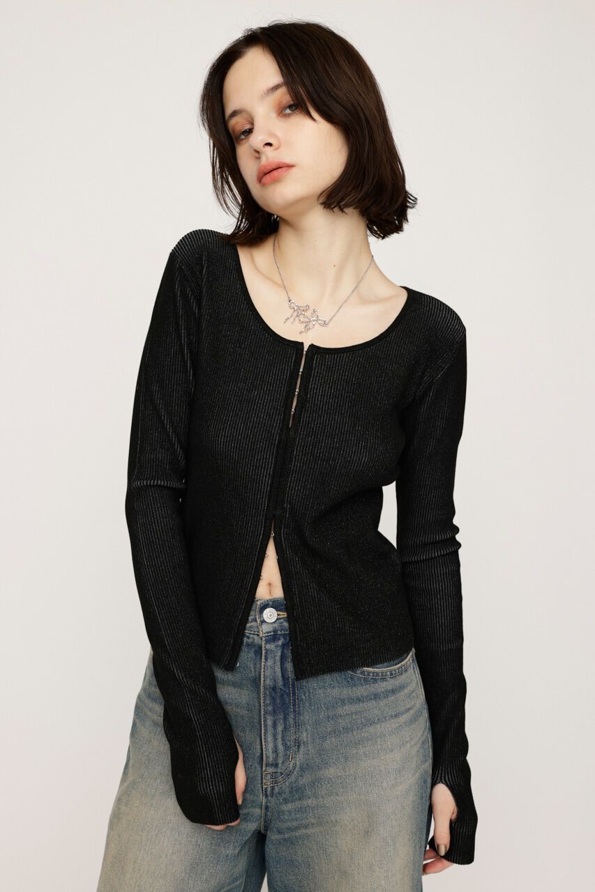 SLY「FRONT HOOK RIB トップス」|ニット・セーター|