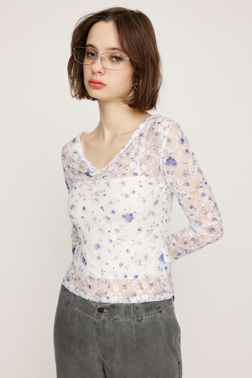 SLY「FLOWER LACE トップス」|Tシャツ・カットソー|WHT