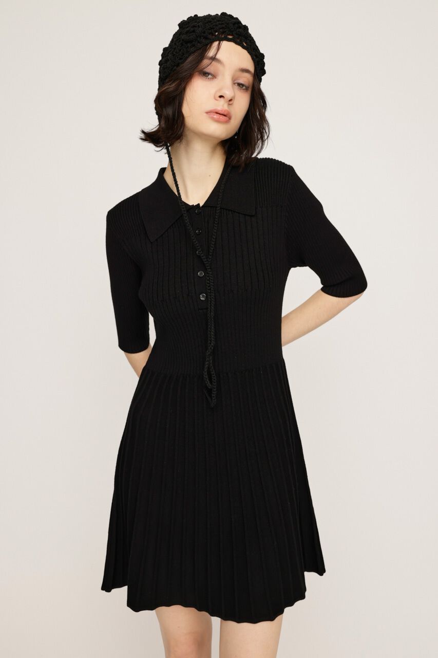 SLY「COLLARED PLEATS HG ショートワンピース」|ワンピース|