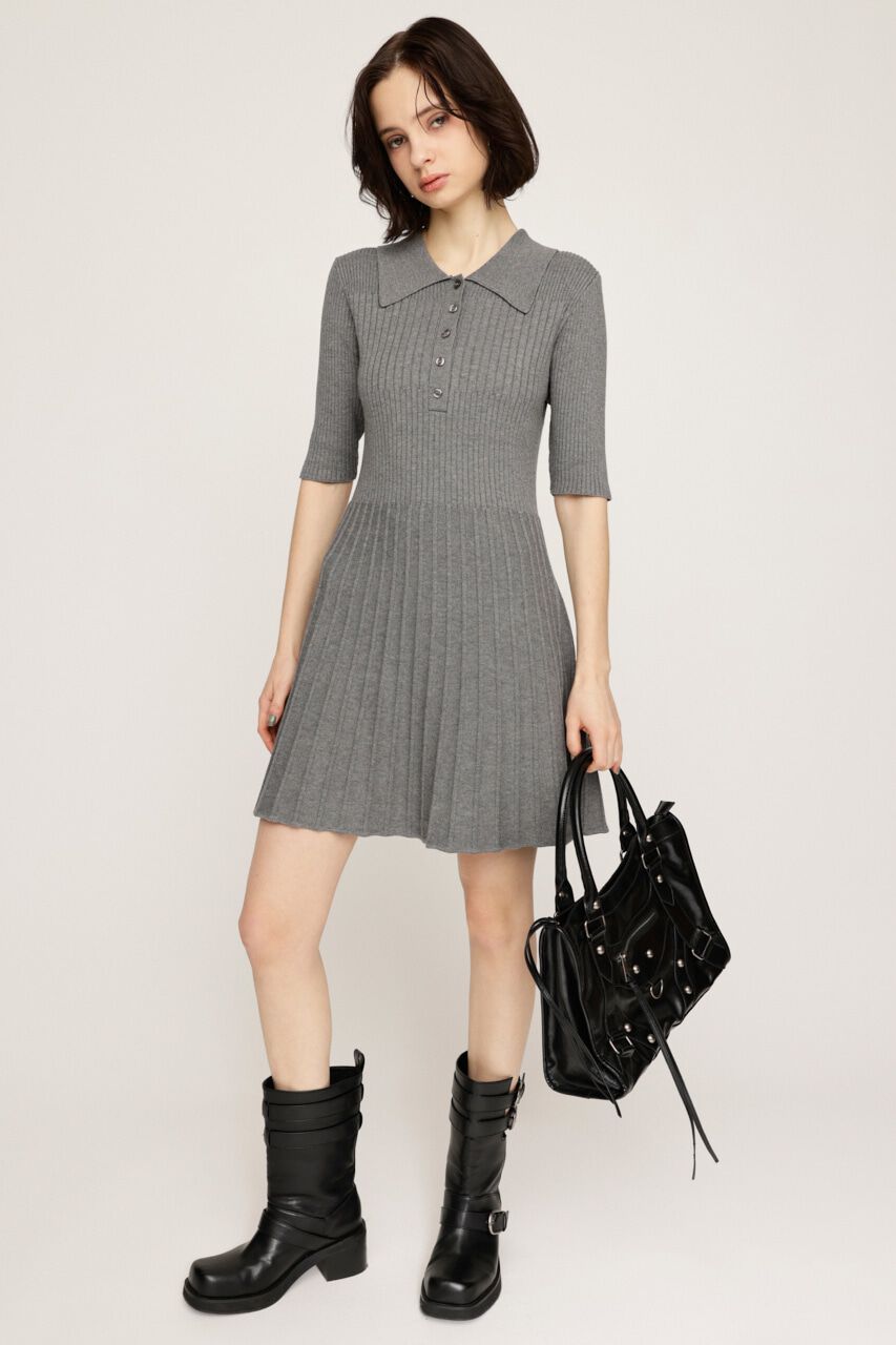 SLY「COLLARED PLEATS HG ショートワンピース」|ワンピース|