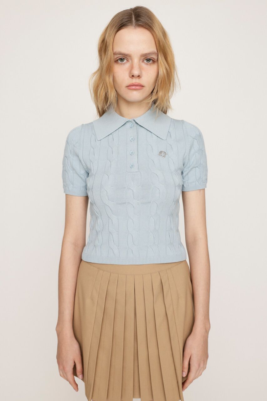 SLY「CABLE POLO KNIT トップス」|ニット・セーター|