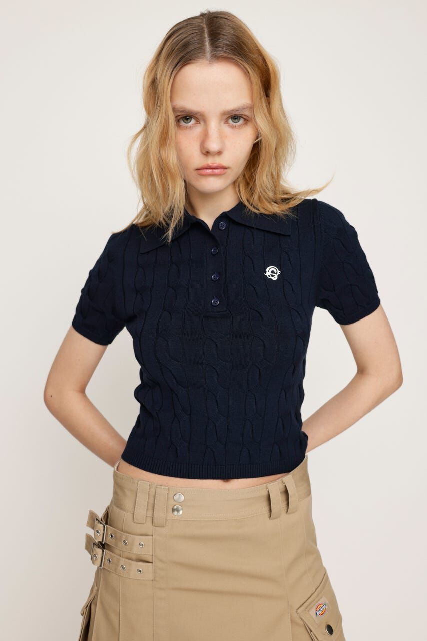 SLY「CABLE POLO KNIT トップス」|ニット・セーター|