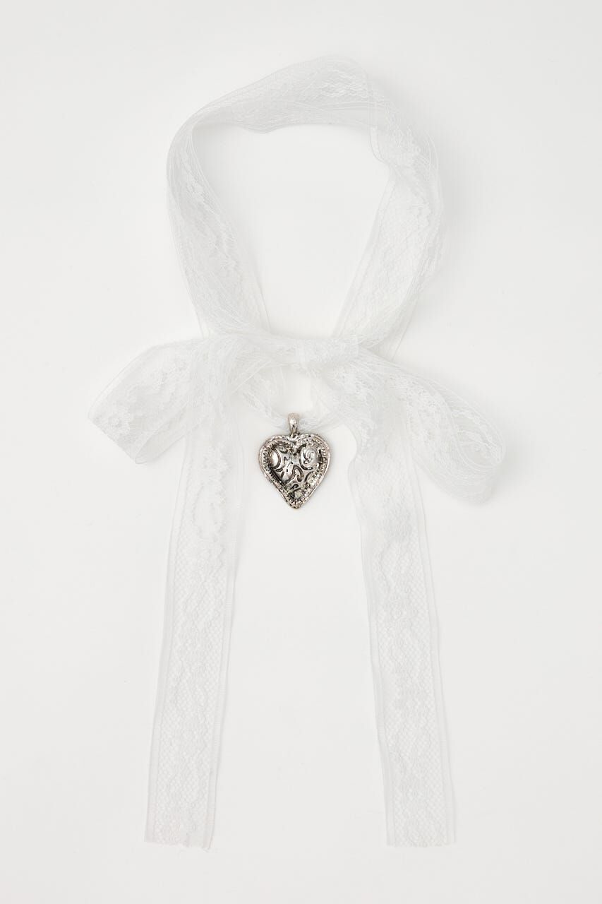 SLY「HEART MOTIF LACE チョーカー」|ネックレス|WHT