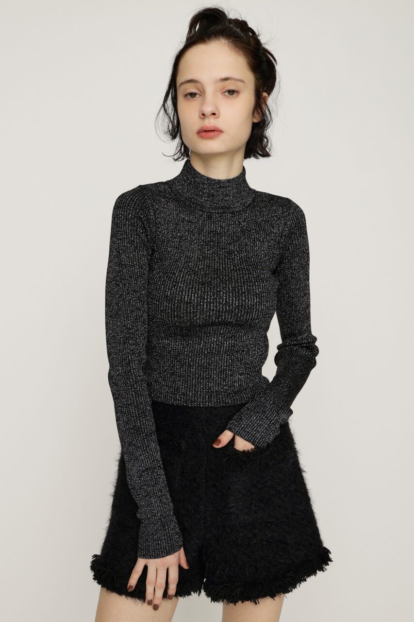 SLY「GLITTER COMPACT トップス」|ニット・セーター|BLK