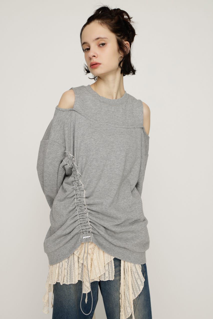 SLY「OPEN SHOULDER SW トップス」|パーカー|T.GRY