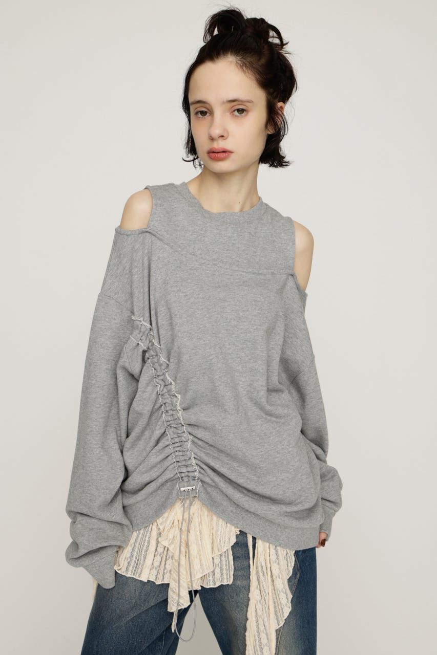 SLY「OPEN SHOULDER SW トップス」|パーカー|