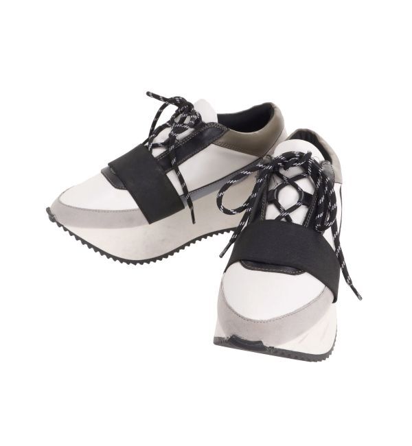ELENDEEK「LACE UP PLATFORM SOLE SNEAKERS」|スニーカー|ネイビー