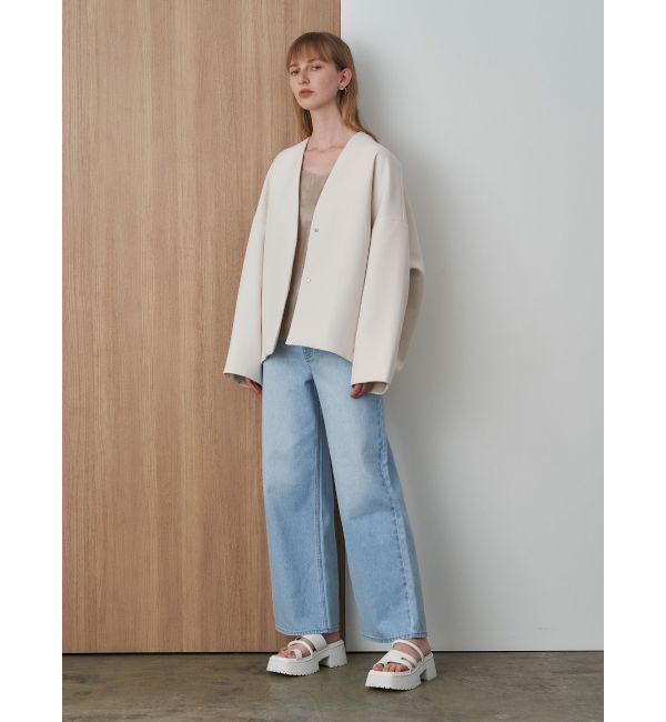 ELENDEEK「FORM SHORT CT」|ノーカラーコート|