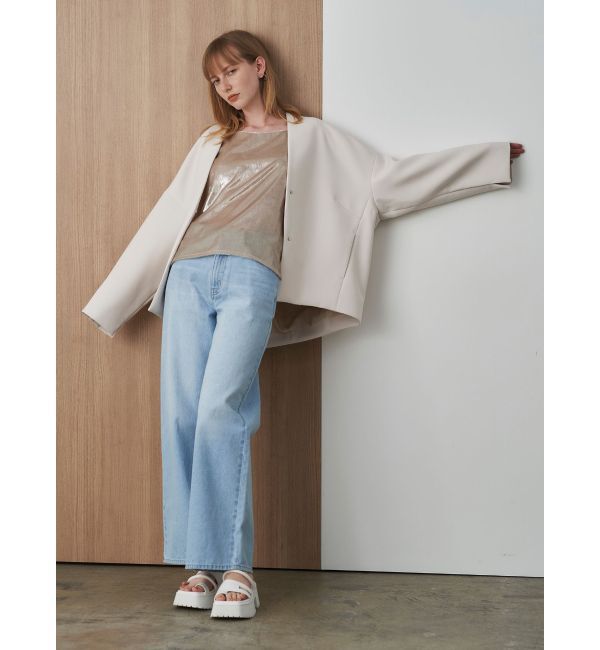 ELENDEEK「FORM SHORT CT」|ノーカラーコート|