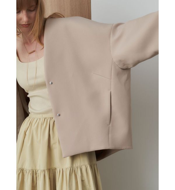 ELENDEEK「FORM SHORT CT」|ノーカラーコート|