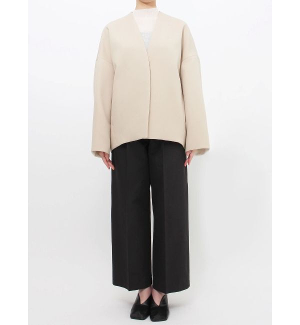 ELENDEEK「FORM SHORT CT」|ノーカラーコート|