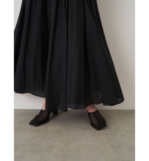ELENDEEK「SHEER BLOCK FLARED SK」|スカート|