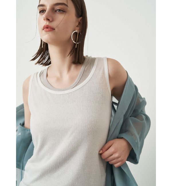ELENDEEK「SHEER LAYERED TANK」|タンクトップ|オフホワイト