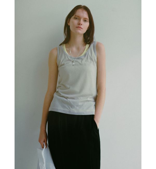 ELENDEEK「SHEER LAYERED TANK」|タンクトップ|グレー