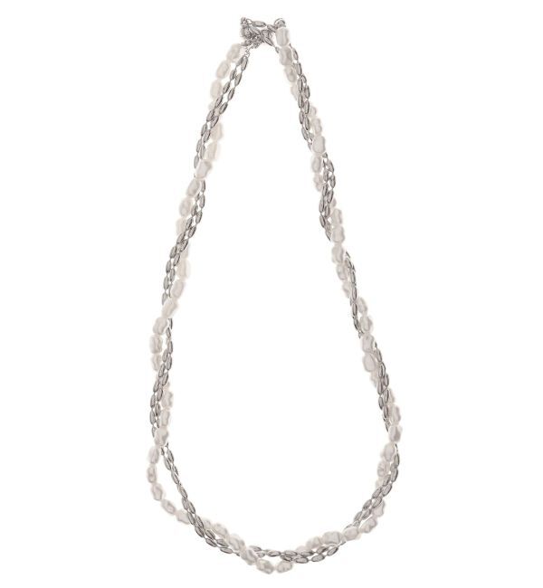 ELENDEEK「PEARL&CHAIN DOUBLE NECKLACE」|ネックレス|