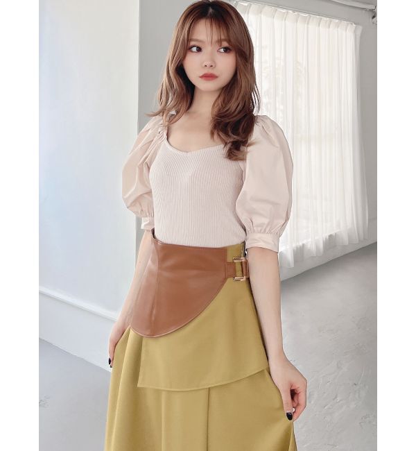 RESEXXY「合皮コルセット付フレアスカート」|スカート|