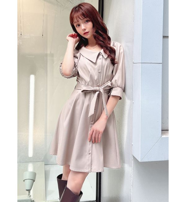 RESEXXY「アシメカラーシャツミニワンピース」|ワンピース|