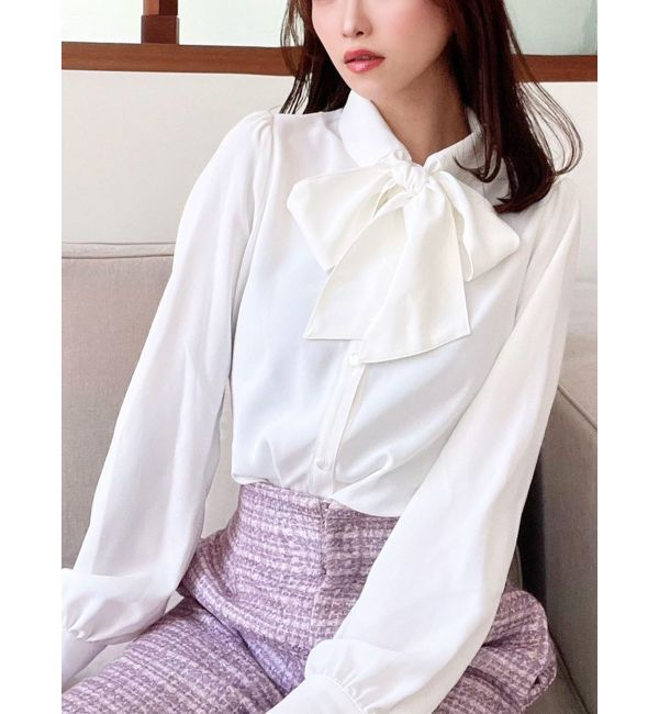 RESEXXY「ボウタイデザインブラウス」|シャツ・ブラウス|アイボリー