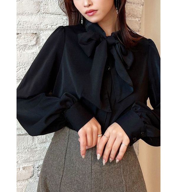 RESEXXY「ボウタイデザインブラウス」|シャツ・ブラウス|ブラック