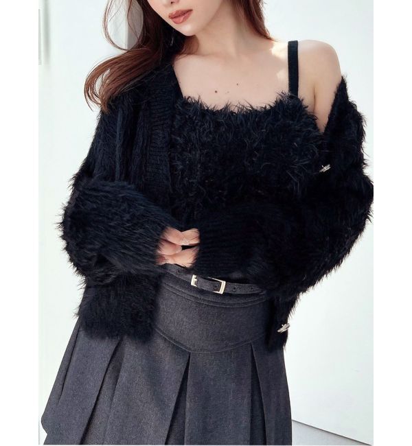 RESEXXY「シャギーニットキャミソール」|キャミソール|ブラック