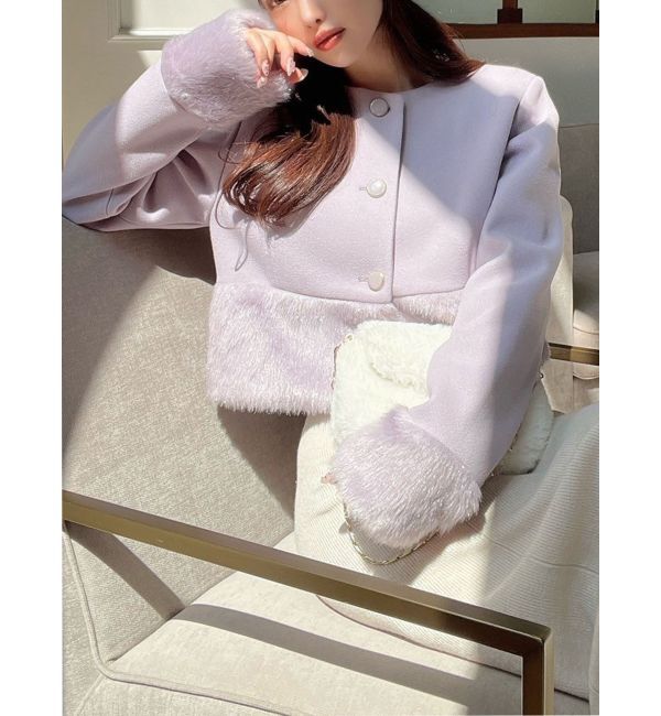 RESEXXY「ヘムファーシャイニーブルゾン」|ブルゾン・スタジャン|パープル