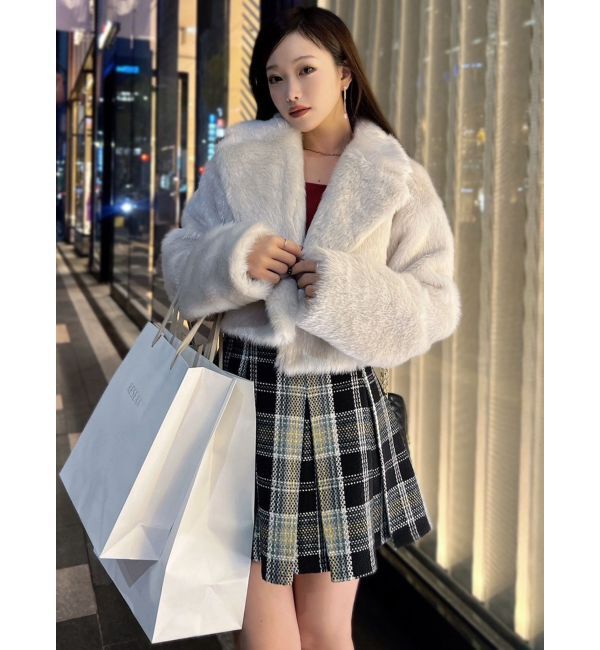 RESEXXY「シャイニーファークロップドブルゾン」|ブルゾン・スタジャン|