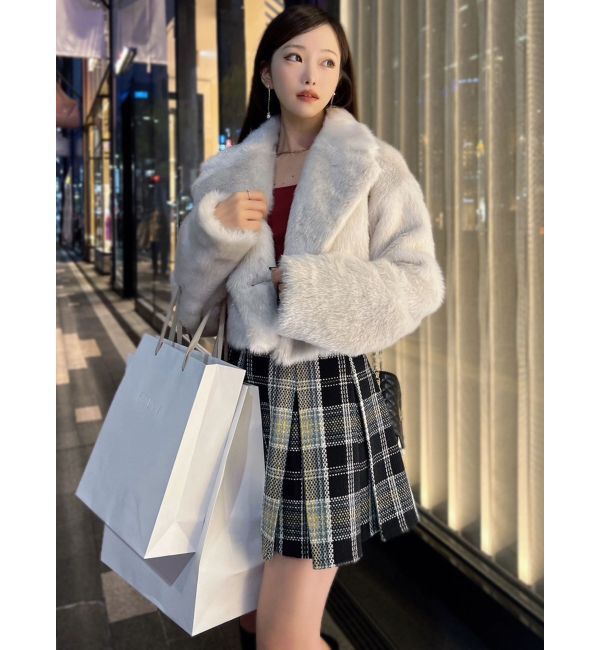 RESEXXY「シャイニーファークロップドブルゾン」|ブルゾン・スタジャン|