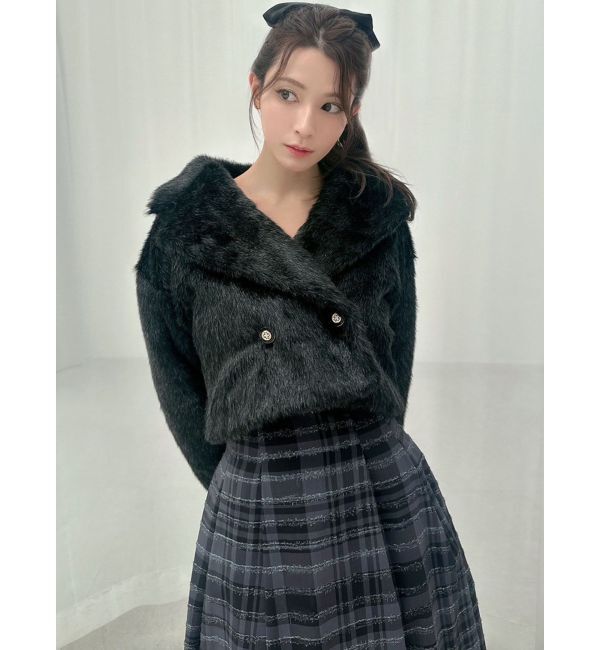 RESEXXY「シャイニーファークロップドブルゾン」|ブルゾン・スタジャン|