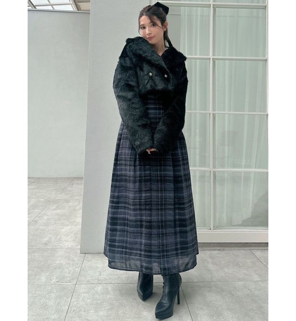 RESEXXY「シャイニーファークロップドブルゾン」|ブルゾン・スタジャン|