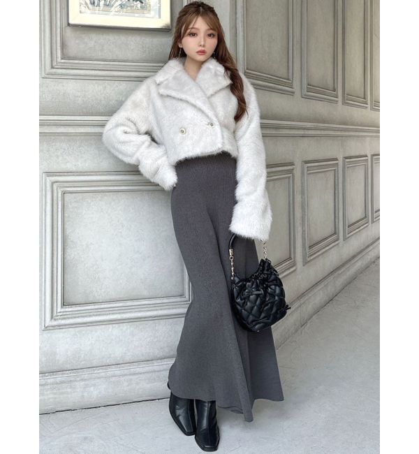 RESEXXY「シャイニーファークロップドブルゾン」|ブルゾン・スタジャン|